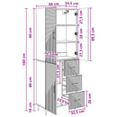 vidaXL Szekrény szett 2 pcs Betonszürke 66 x 34,5 x 89,5 cm Szerelt Fa