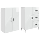 vidaXL Szekrény szett 2 pcs Magasfényű Fehér 66 x 34,5 x 89,5 cm