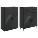 vidaXL Szekrény szett 2 pcs Fekete 66 x 34,5 x 89,5 cm Szerelt Fa