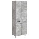 vidaXL Szekrény szett 2 pcs Betonszürke 66 x 34,5 x 89,5 cm Szerelt Fa