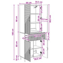 vidaXL Szekrény szett 2 pcs Betonszürke 66 x 34,5 x 89,5 cm Szerelt Fa