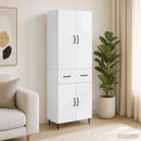 vidaXL Szekrény szett 2 pcs Magasfényű Fehér 66 x 34,5 x 89,5 cm