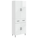 vidaXL Szekrény szett 2 pcs Magasfényű Fehér 66 x 34,5 x 89,5 cm