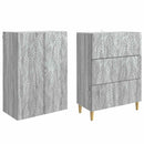 vidaXL Szekrény szett 2 pcs Szürke Sonoma 66 x 34,5 x 90 cm Szerelt Fa