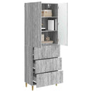 vidaXL Szekrény szett 2 pcs Szürke Sonoma 66 x 34,5 x 90 cm Szerelt Fa