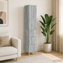 vidaXL Szekrény szett 2 db 33 x 34,5 x 90 cm Szerelt Fa Szürke Sonoma