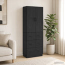 vidaXL Szekrény szett 2 db 66 x 34,5 x 87 cm Szerelt Fa Fekete