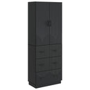 vidaXL Szekrény szett 2 pcs Fekete 66 x 34,5 x 87 cm Szerelt Fa
