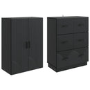 vidaXL Szekrény szett 2 pcs Fekete 66 x 34,5 x 87 cm Szerelt Fa