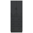 vidaXL Szekrény szett 2 pcs Fekete 66 x 34,5 x 87 cm Szerelt Fa