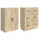 vidaXL Szekrény szett 2 pcs Sonoma Tölgy 66 x 34,5 x 87 cm Szerelt Fa