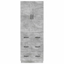 vidaXL Szekrény szett 2 pcs Betonszürke 66 x 34,5 x 87 cm Szerelt Fa
