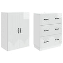 vidaXL Szekrény szett 2 pcs Magasfényű Fehér 66 x 34,5 x 87 cm