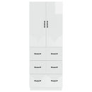 vidaXL Szekrény szett 2 pcs Magasfényű Fehér 66 x 34,5 x 87 cm