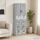 vidaXL Szekrény szett 2 db 66 x 34,5 x 87 cm Szerelt Fa Szürke Sonoma