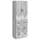 vidaXL Szekrény szett 2 pcs Szürke Sonoma 66 x 34,5 x 87 cm Szerelt Fa