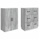 vidaXL Szekrény szett 2 pcs Szürke Sonoma 66 x 34,5 x 87 cm Szerelt Fa