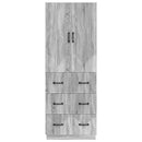 vidaXL Szekrény szett 2 pcs Szürke Sonoma 66 x 34,5 x 87 cm Szerelt Fa