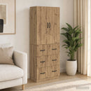 vidaXL Szekrény szett 2 db 66 x 34,5 x 87 cm Szerelt Fa Kézműves Tölgy