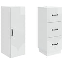 vidaXL Szekrény szett 2 pcs Magasfényű Fehér 33 x 34,5 x 87 cm