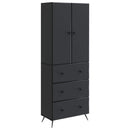 vidaXL Szekrény szett 2 pcs Fekete 66 x 34,5 x 90 cm Szerelt Fa