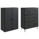 vidaXL Szekrény szett 2 pcs Fekete 66 x 34,5 x 90 cm Szerelt Fa