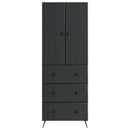 vidaXL Szekrény szett 2 pcs Fekete 66 x 34,5 x 90 cm Szerelt Fa