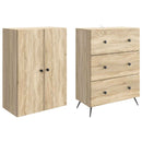 vidaXL Szekrény szett 2 pcs Sonoma Tölgy 66 x 34,5 x 90 cm Szerelt Fa