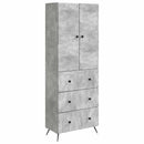 vidaXL Szekrény szett 2 pcs Betonszürke 66 x 34,5 x 90 cm Szerelt Fa