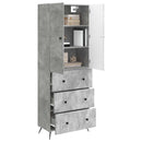 vidaXL Szekrény szett 2 pcs Betonszürke 66 x 34,5 x 90 cm Szerelt Fa
