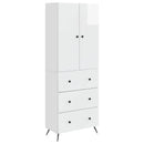 vidaXL Szekrény szett 2 pcs Magasfényű Fehér 66 x 34,5 x 90 cm