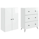 vidaXL Szekrény szett 2 pcs Magasfényű Fehér 66 x 34,5 x 90 cm