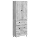 vidaXL Szekrény szett 2 pcs Szürke Sonoma 66 x 34,5 x 90 cm Szerelt Fa