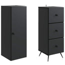 vidaXL Szekrény szett 2 pcs Fekete 34,5 x 34,5 x 90 cm Szerelt Fa