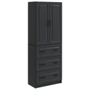 vidaXL Szekrény szett 2 pcs Fekete 66 x 34,5 x 87 cm Szerelt Fa