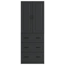 vidaXL Szekrény szett 2 pcs Fekete 66 x 34,5 x 87 cm Szerelt Fa