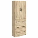 vidaXL Szekrény szett 2 pcs Sonoma Tölgy 66 x 34,5 x 87 cm Szerelt Fa