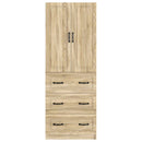 vidaXL Szekrény szett 2 pcs Sonoma Tölgy 66 x 34,5 x 87 cm Szerelt Fa