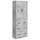 vidaXL Szekrény szett 2 pcs Betonszürke 66 x 34,5 x 87 cm Szerelt Fa
