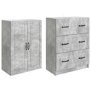 vidaXL Szekrény szett 2 pcs Betonszürke 66 x 34,5 x 87 cm Szerelt Fa