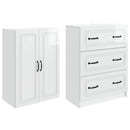 vidaXL Szekrény szett 2 pcs Magasfényű Fehér 66 x 34,5 x 87 cm