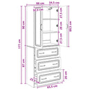 vidaXL Szekrény szett 2 pcs Magasfényű Fehér 66 x 34,5 x 87 cm