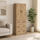 vidaXL Szekrény szett 2 db 66 x 34,5 x 87 cm Szerelt Fa Kézműves Tölgy