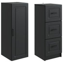vidaXL Szekrény szett 2 pcs Fekete 33 x 34,5 x 87 cm Szerelt Fa