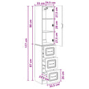 vidaXL Szekrény szett 2 pcs Füstös Tölgy 33 x 34,5 x 87 cm Szerelt Fa