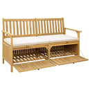 vidaXL Tárolópad párnával tárolóval ajtóval 148 x 63 x 84 cm