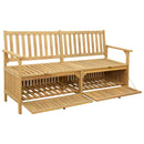 vidaXL Tárolópad tárolóval ajtóval 148 x 63 x 84 cm Tömör Akácia