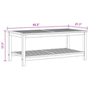 vidaXL Oldal asztal Olaj Természetes 110 x 55 x 45 cm Tömör Akácfa
