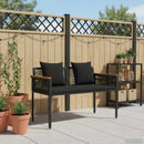 vidaXL Kerti pad párnával Fekete 117 x 54 x 74.5 cm polirattan
