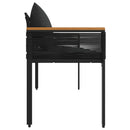 vidaXL Kerti pad párnával Fekete 117 x 54 x 74.5 cm polirattan